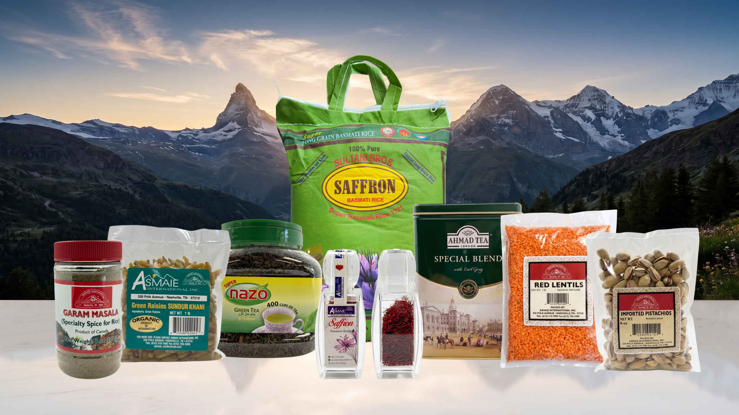 Wholesale food products including rice, tea, spices and beverages